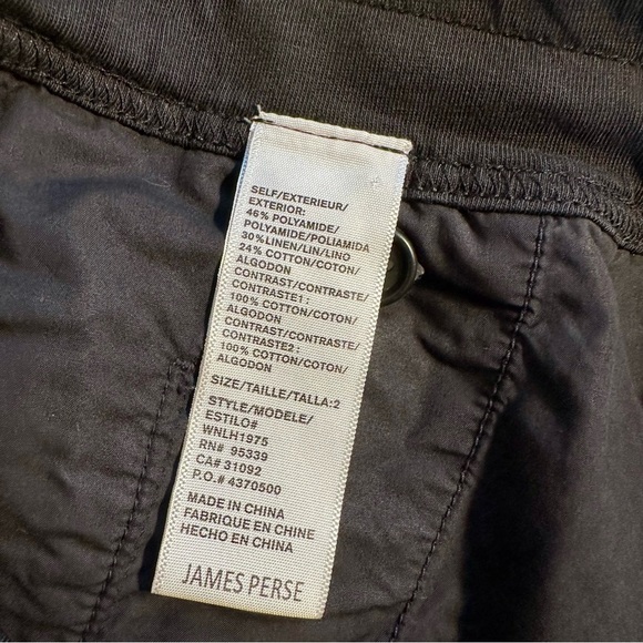 NWT James Perse ‘Classic Hino Tapered Drawstring Waist Pants’ in Black Size 2/M - Picture 13 of 15